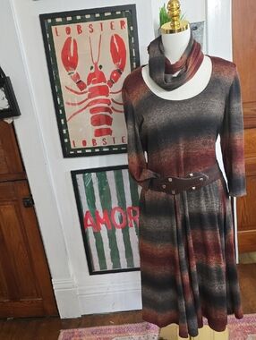 Robbie Bee Brown Western Boho Dress Large